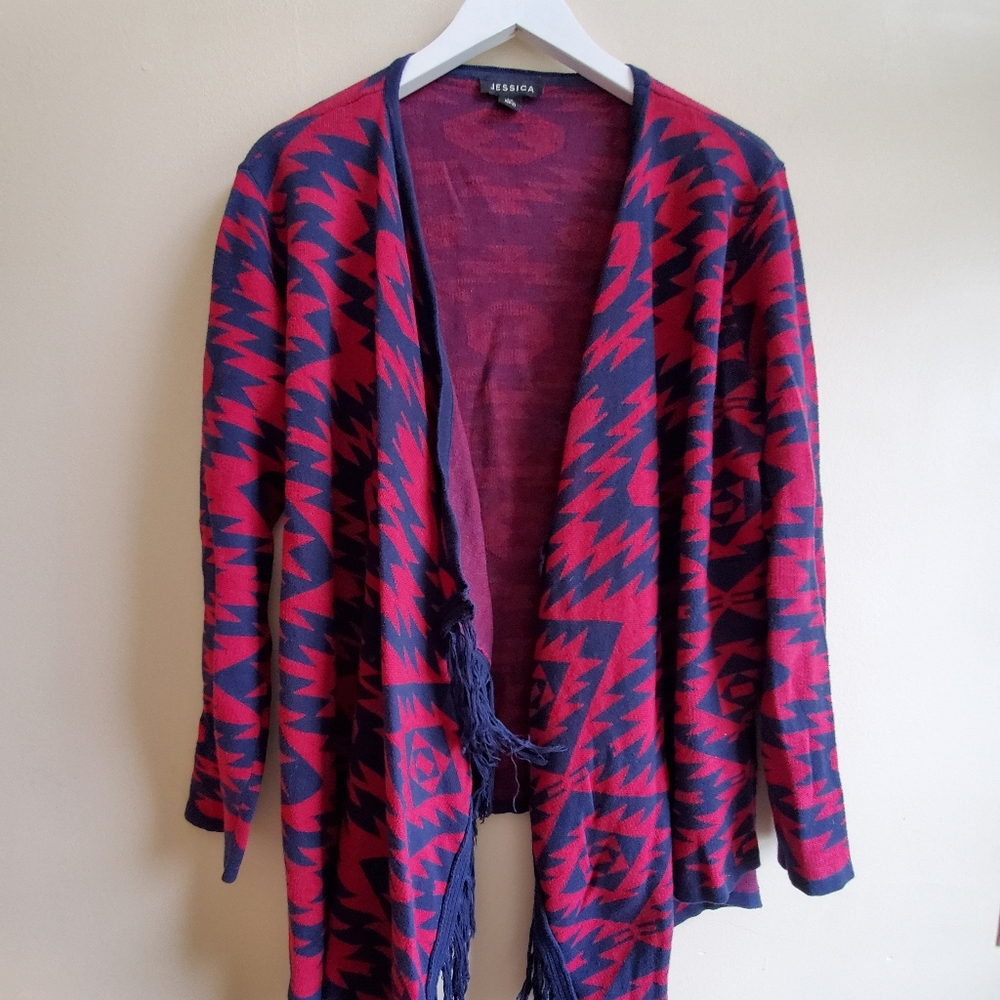 Jessica geometric pattern sweater cardigan - Small size (6-8)